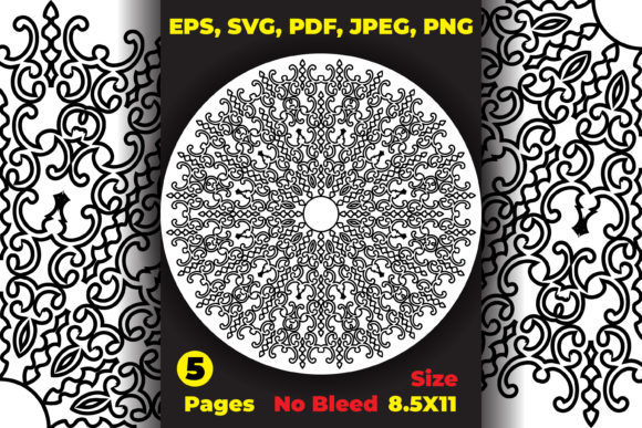5 Mandala Coloring Pages Art for Adults: Graphics & Coloring Pages Amp