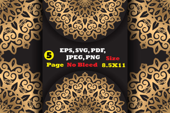 5 Relaxing Mandala Pages: Graphics & Coloring Pages Amp