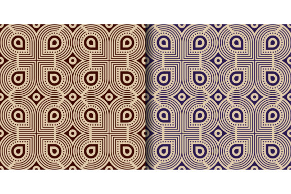Brown and Blue Abstract Seamless Pattern: Graphics & Patterns Review