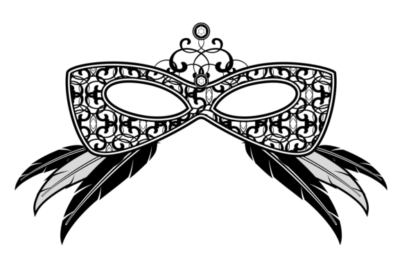 Carnival Mask with Feathers: Vintage Graphics Review