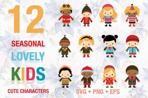 Cute Seasonal Kids SVG Graphics & Illustrations Bundle