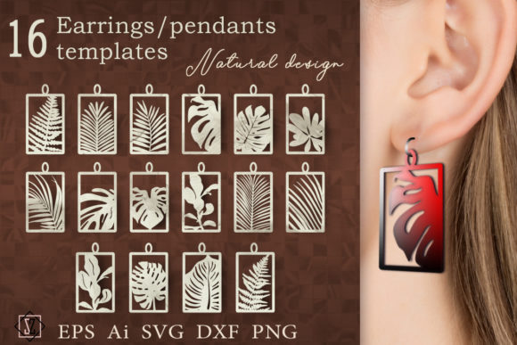 Earrings Pendants Templates.SVG