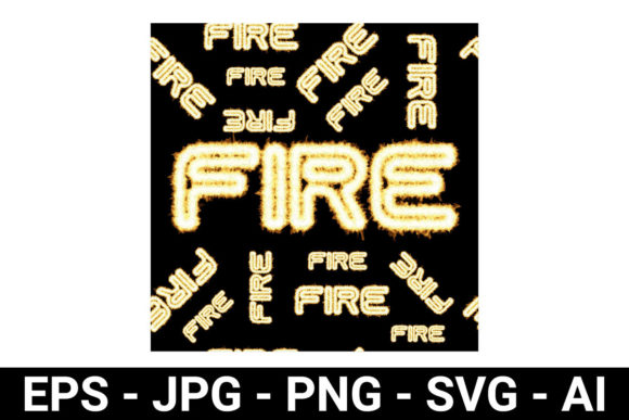 Fire Text Seamless Pattern for Backgrounds & Graphics