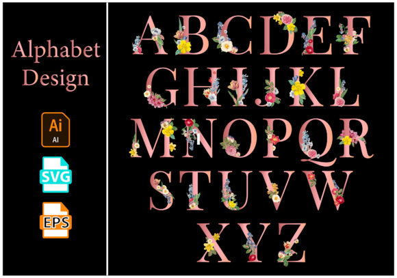 Full Alphabet Letter Design A 2 Z: Graphics & Decorative Elements