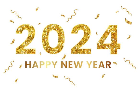 Golden 2024 Happy New Year Graphics & Illustrations Review