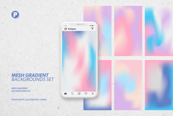 Mesh Gradient Backgrounds: Graphics & Illustrations for Crafting