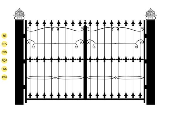 Modern Forged Gates Vector Graphics & Illustrations