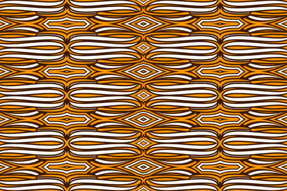 Orange White Curve Pattern Seamless Graphics