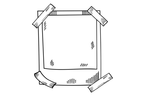 Photocard Blank Template: Hand Drawn Decorative Graphics