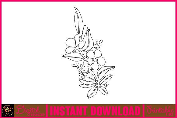 Sunflower Line Art Flower SVG Elements 1: Graphics & Illustrations