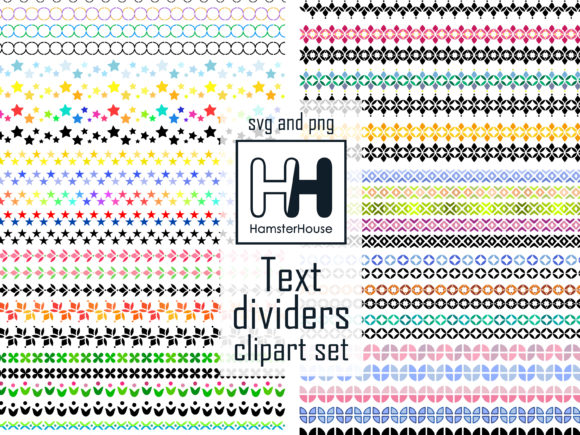 Text Dividers Clipart Set: SVG & PNG Graphics