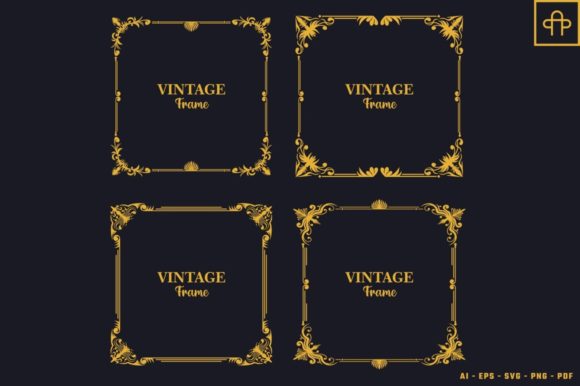 Vintage Frame Ornamental Vector Illustration: Graphics & Decorative Elements