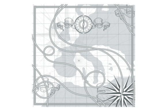 Vintage Nautical Map Background: Graphics & Illustrations